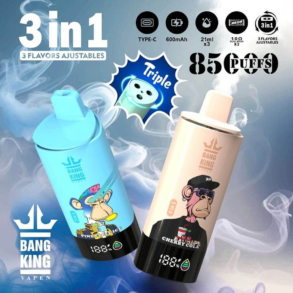 Bang King Triple 85000-85K 3-in-1 Einweg-Vape Lemaga Bang King Triple 85000 Puffs 3-in-1 Disposable Vape 85K Puffs Wholesale