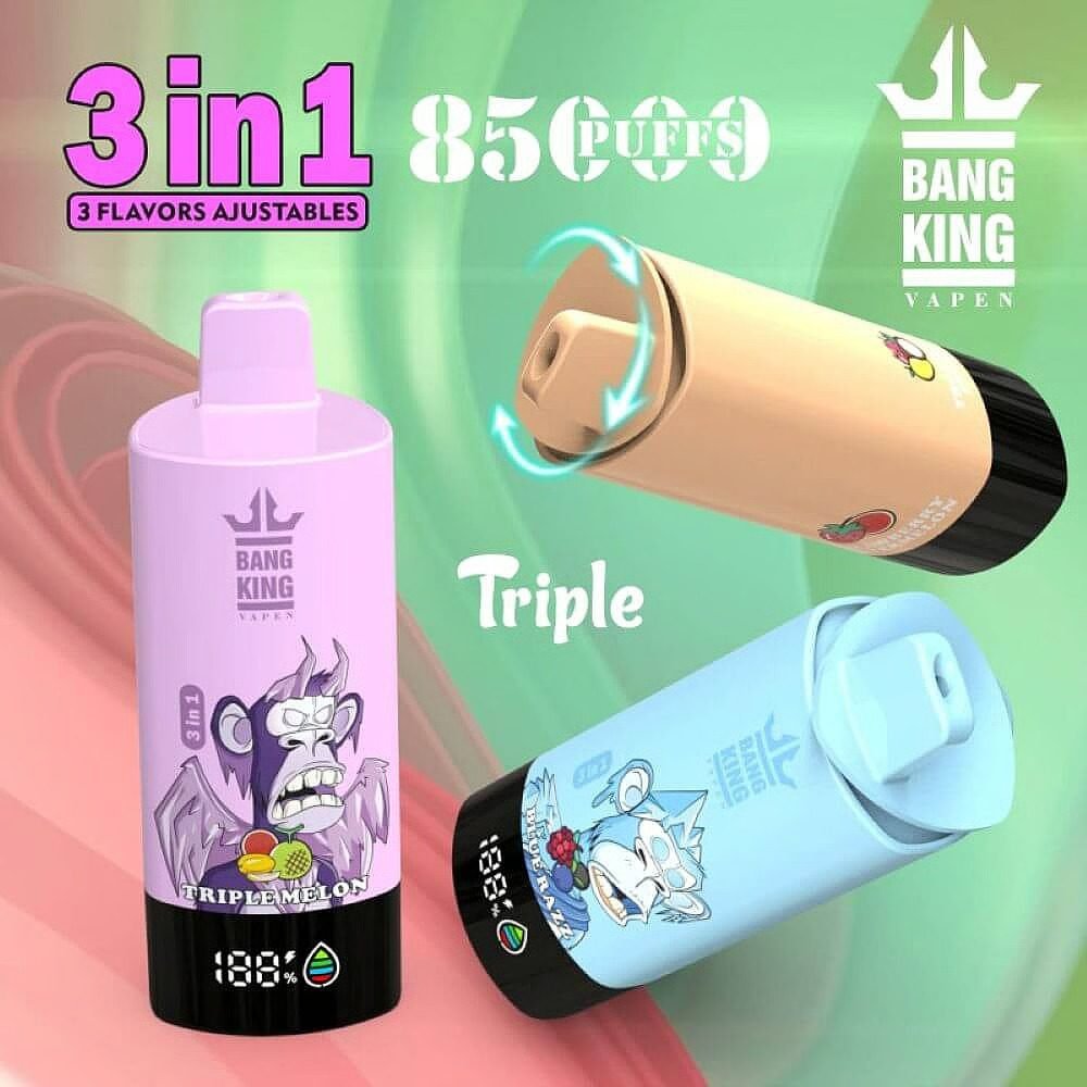 Bang King Triple 85000-85K 3-in-1 Einweg-Vape Lemaga Bang King Triple 85000 Puffs 3-in-1 Disposable Vape 85K Puffs Wholesale